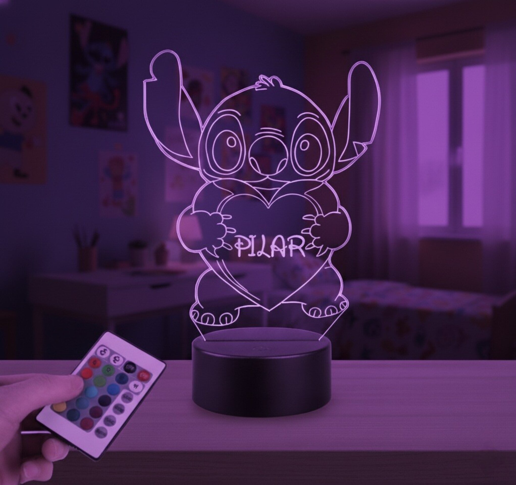 Lampara led 3d Dibujo animado Stick personalizable, Lámpara led sobremesa - 2