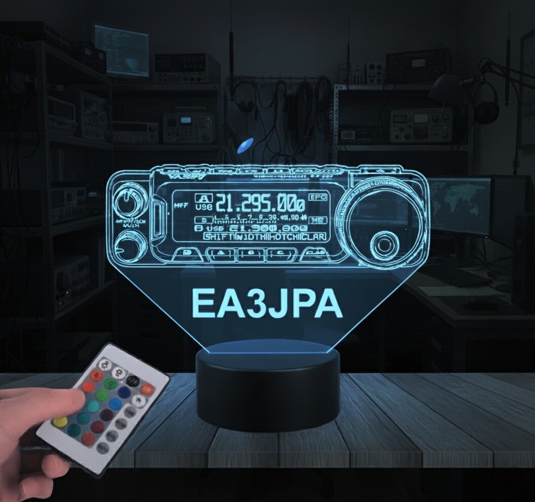 Lampara led Emisora radioaficionado YAESU FT 891 personalizada + indicativo - 4
