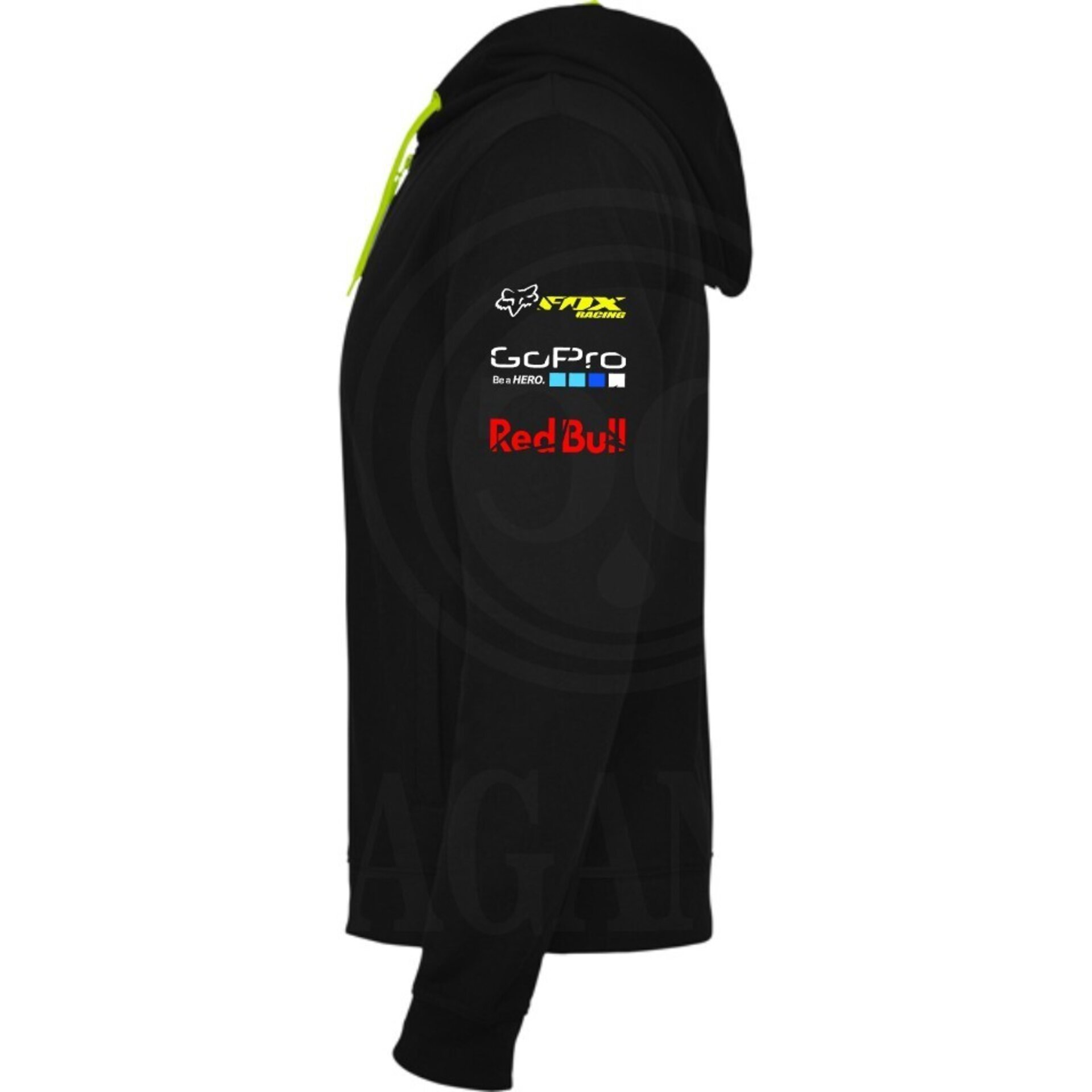 Sudadera con cremallera unisex con logos personalizados del mundo motor. Mod. KT - 4