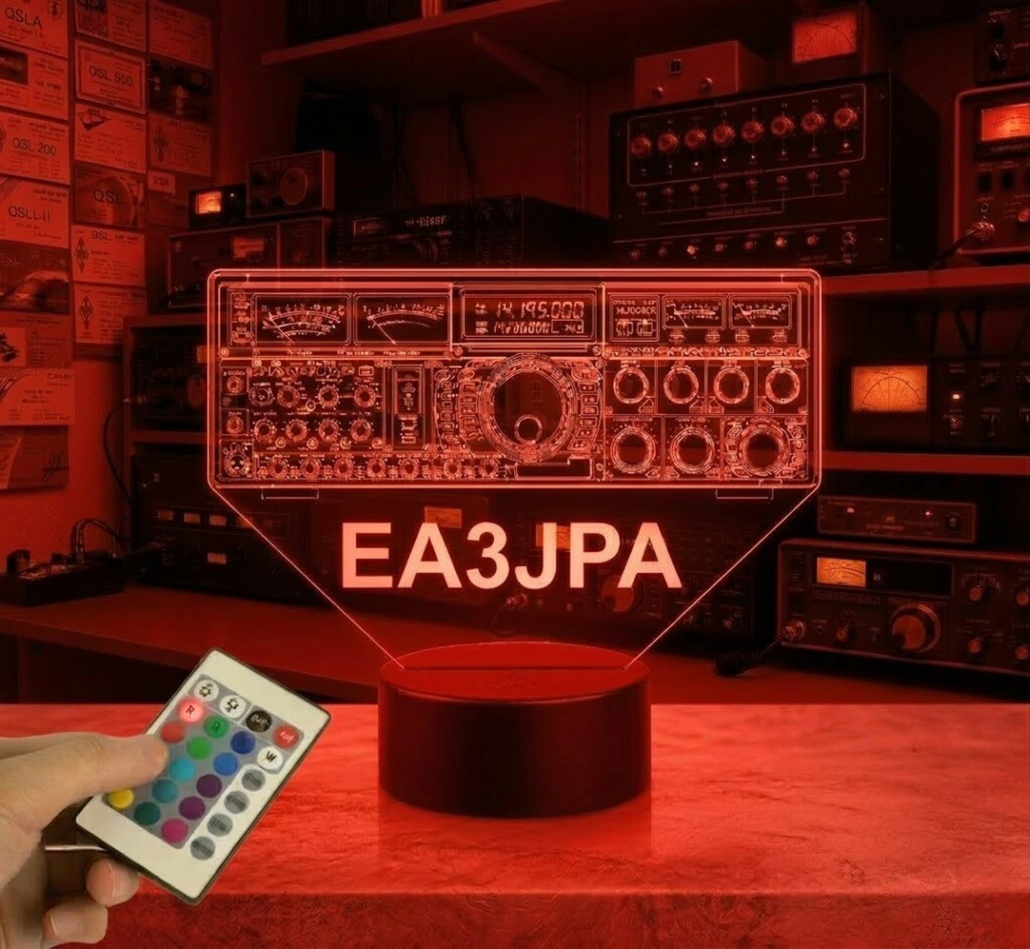 Lampara led Emisora radioaficionado YAESU FT 9000MP, personalizada + indicativo - 3