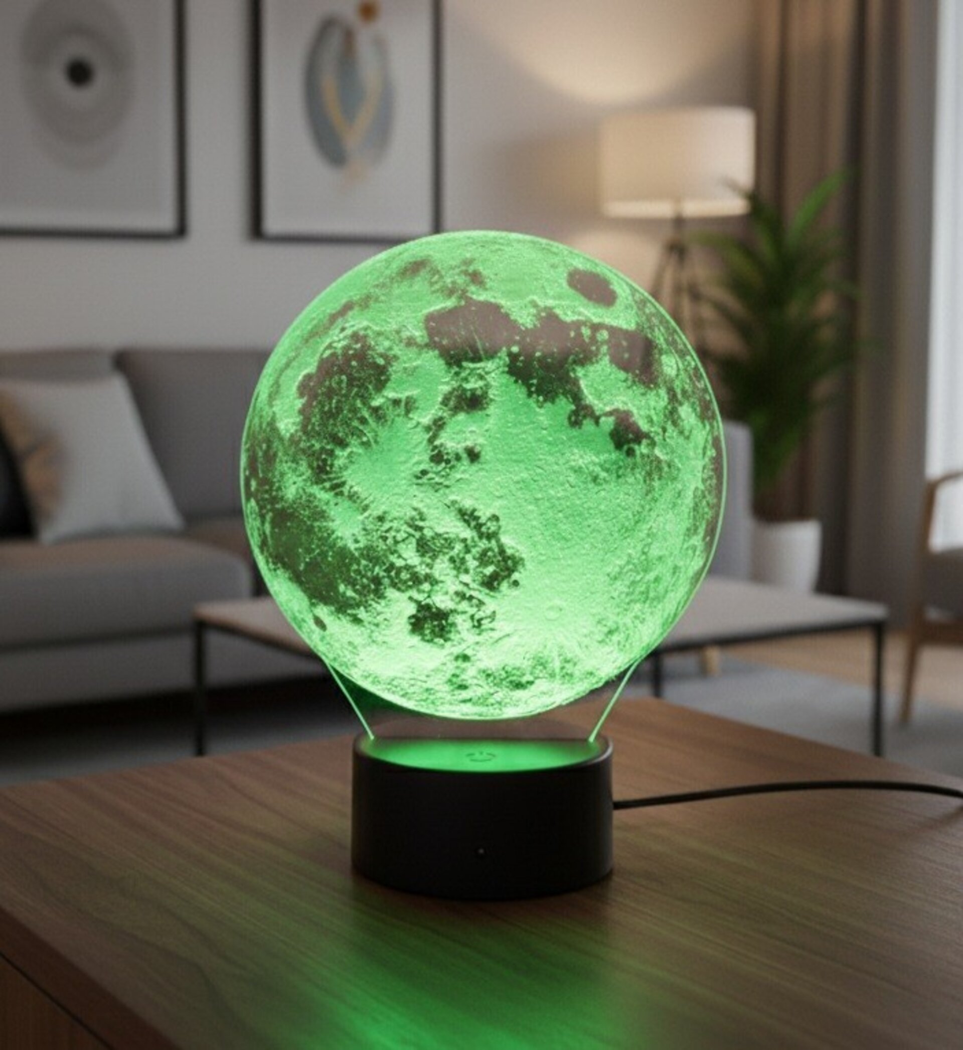 Lampara led 3d Preciosa Luna para decorar salon, domitorio, salita. - 3