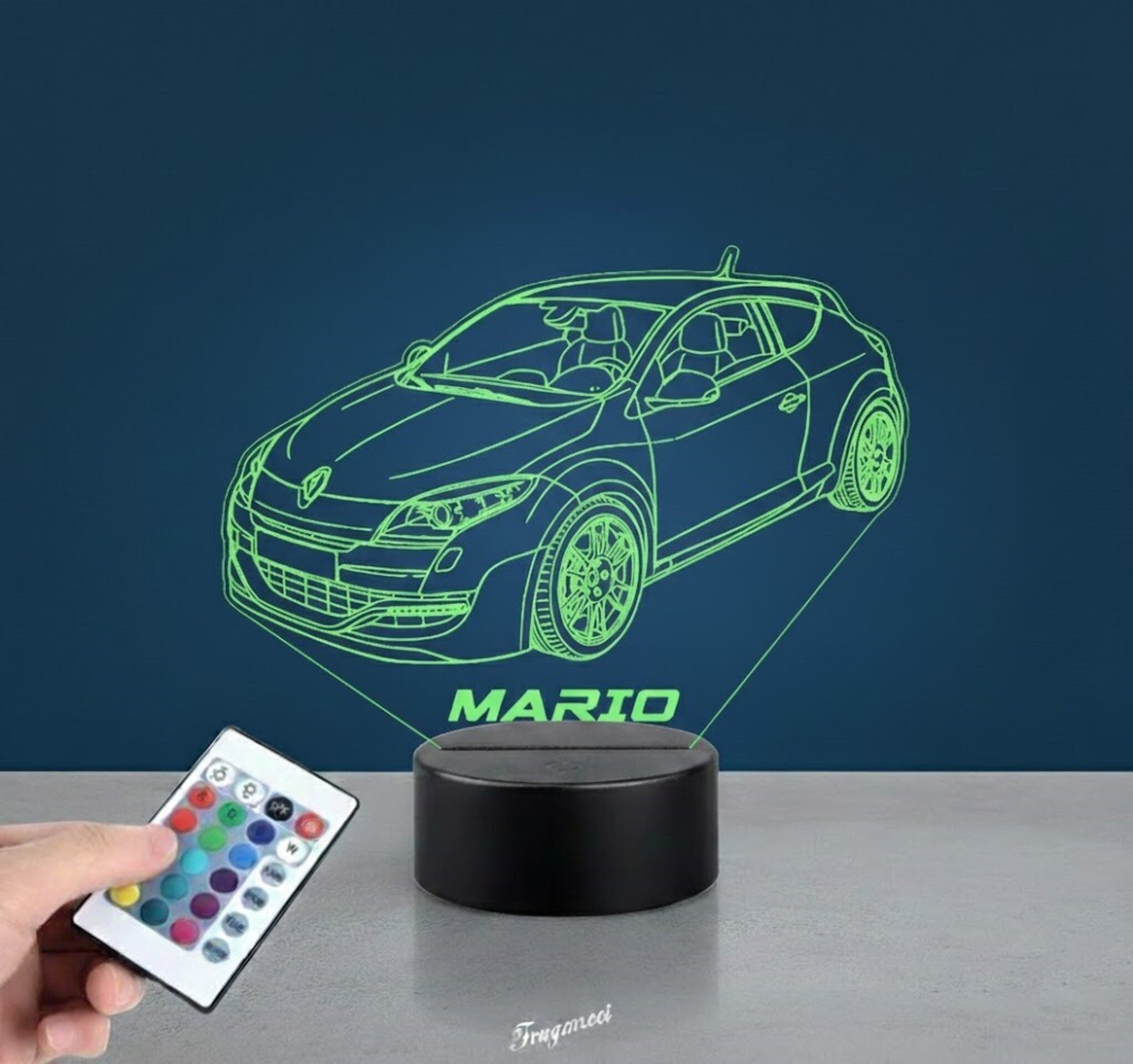 Lampara led 3D coche deportivo Renault Megane Mrs3. Personalizable - 4